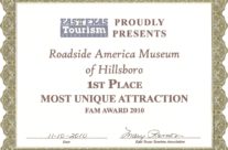 East Texas Tourism 1st Place Most Unique Attraction